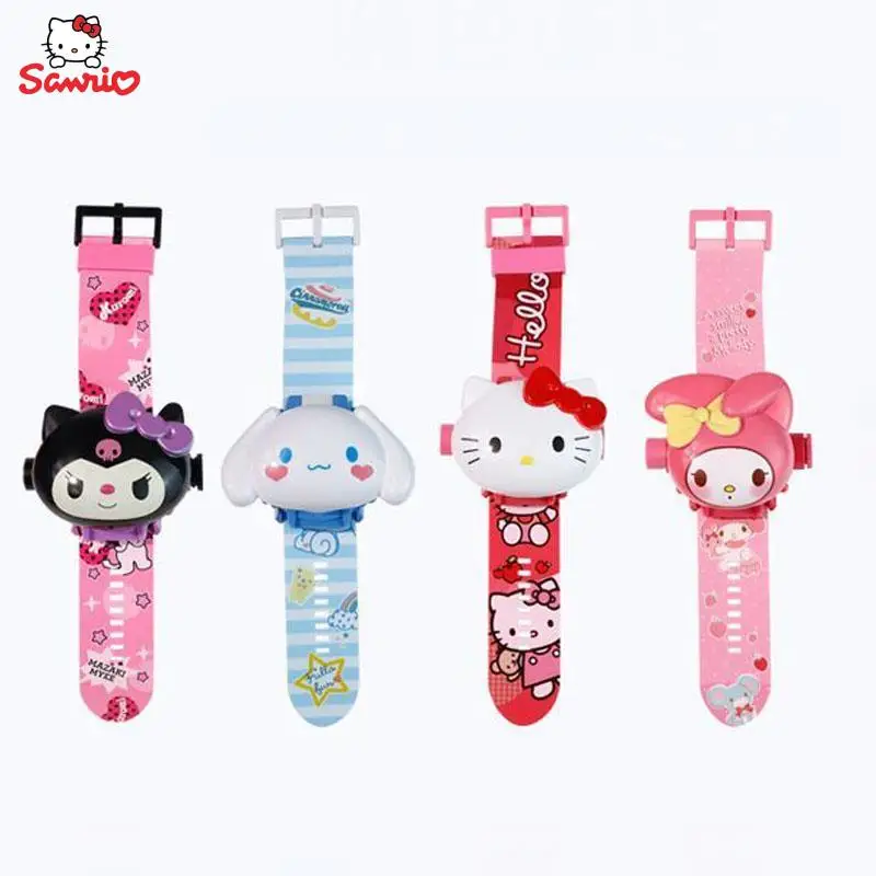

Часы Kawaii Hello Kitty Sanrio аниме Kuromi My Melody проекция флип светодиодные электронные часы милые в подарок для детей