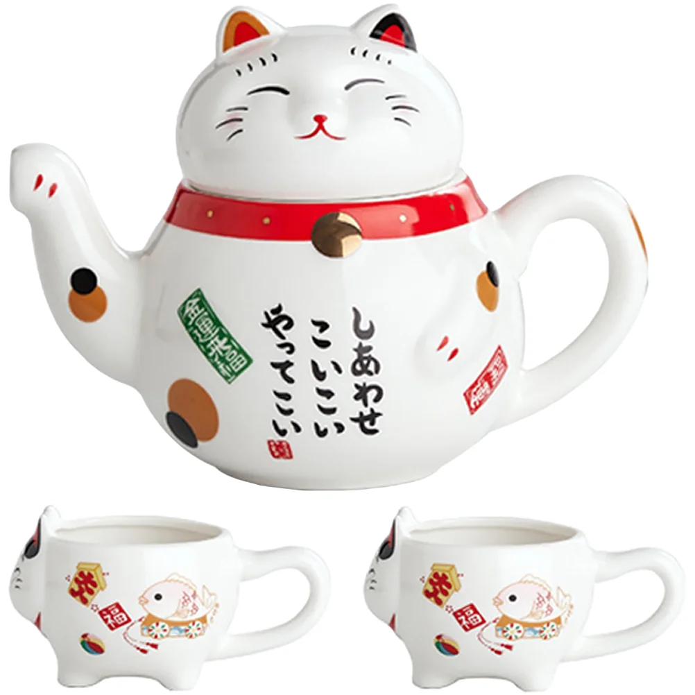 

Portable Teapot Chinese Tea Cup Kung Fu Tea Pot Set Vintage Teapot Lucky Cat Japanese Cat Tea Set