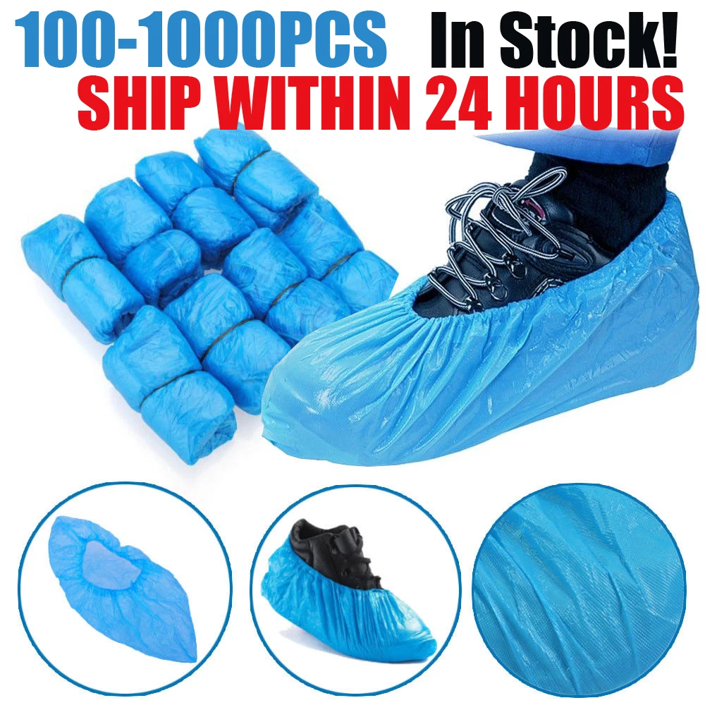 100-1000PCS Hot Waterproof Anti Slip Boot Covers Plastic Disposable Shoe Covers Overshoes Safety Rain Boots rain shoes cover