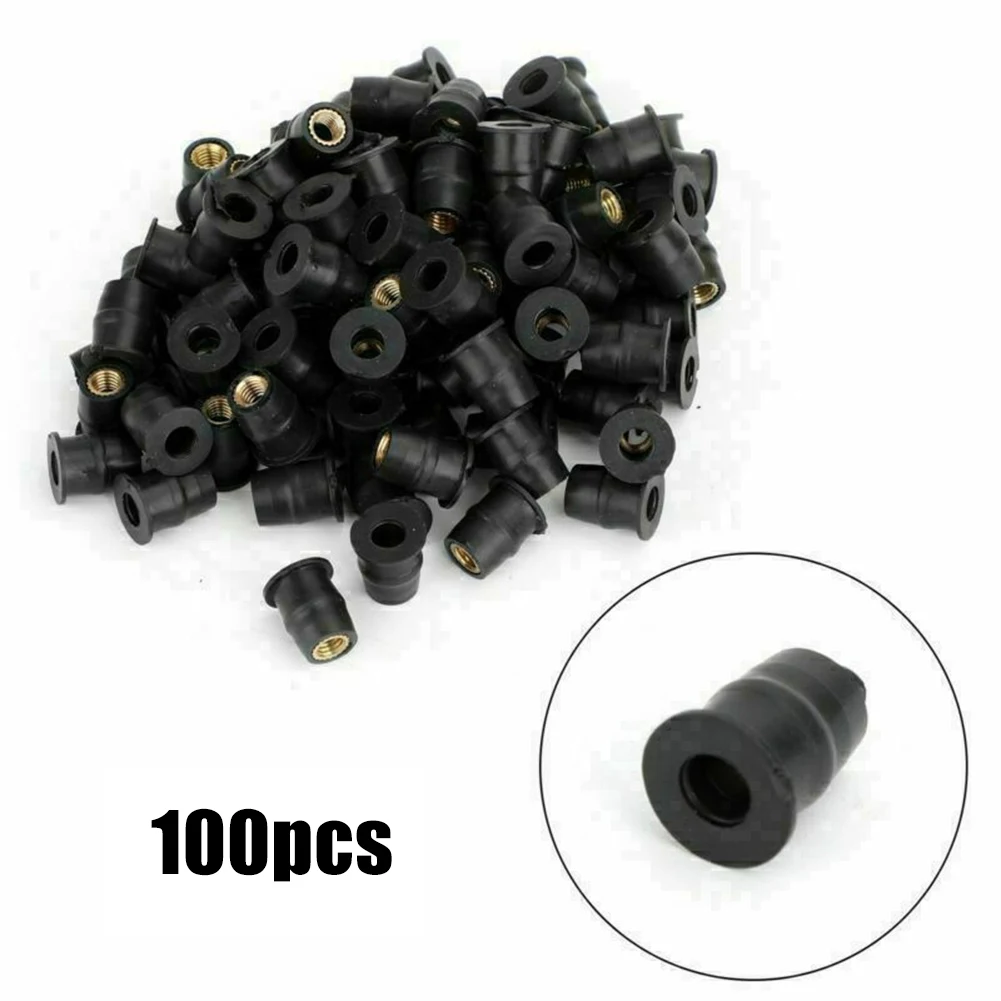 

100x Neoprene Nut Rubber Nut M5 Vibration Damper Fairing Attachment Universal For Honda Well Nuts Captive Brass Nut