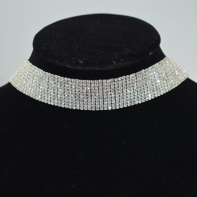 

Luxury Chokers Sexy Fashion Corset Choker Necklace Short Clavicle Chain Layered Full Drill Necklace For Women Colares Femenino