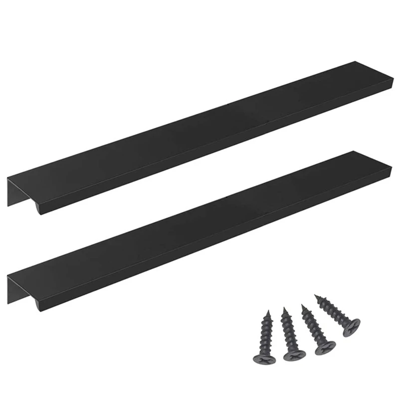 

24PCS 300Mm/11.8Inch Black Back Mount Finger Edge Pull Concealed Handle For Home Kitchen Cabinet Drawers