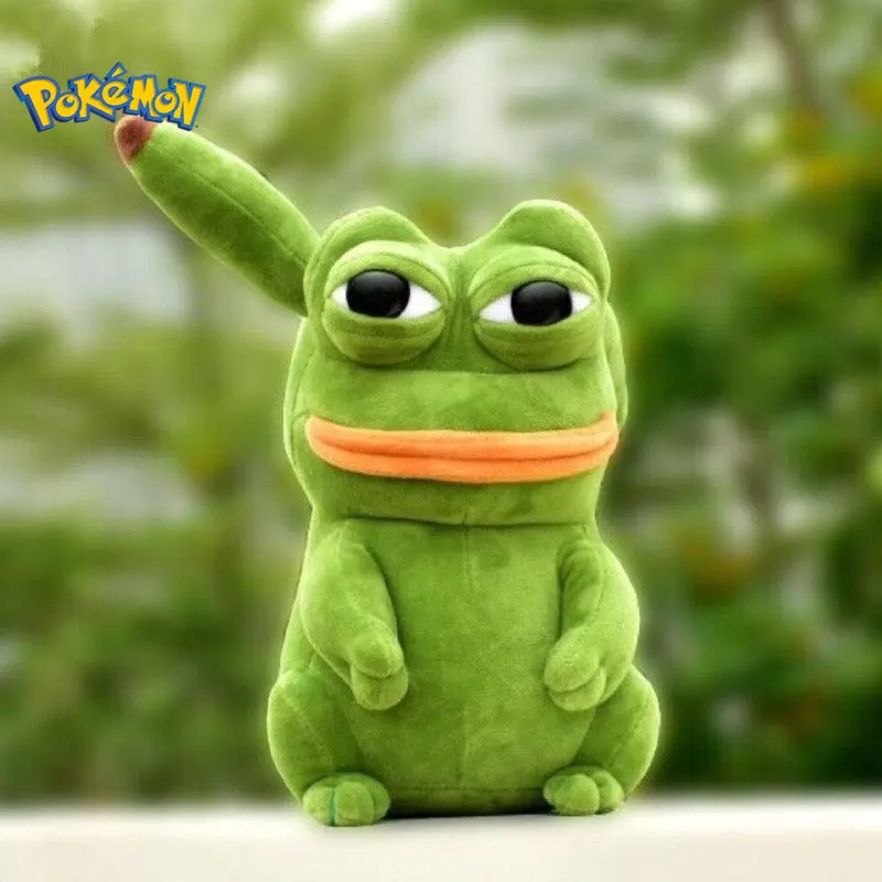 25cm Pokemon Ugly Sad Frog Pepe Plush Toy Kawaii Cosplay Plush Doll Magic Emoji Pillow Children Gift Interior Decoration