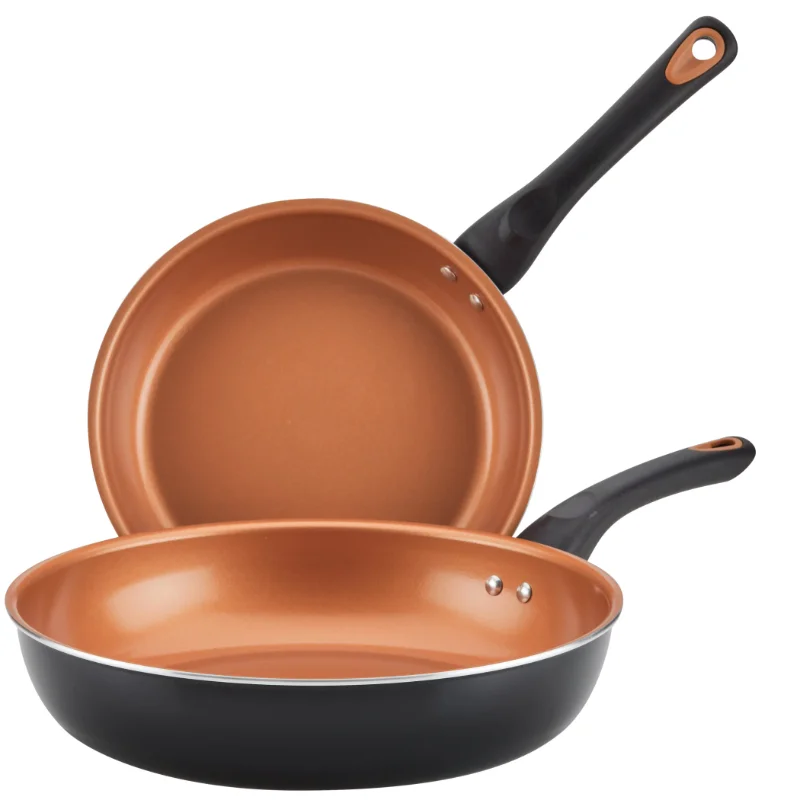 

Farberware Glide Copper Ceramic Nonstick Skillet Twin Pack, Black