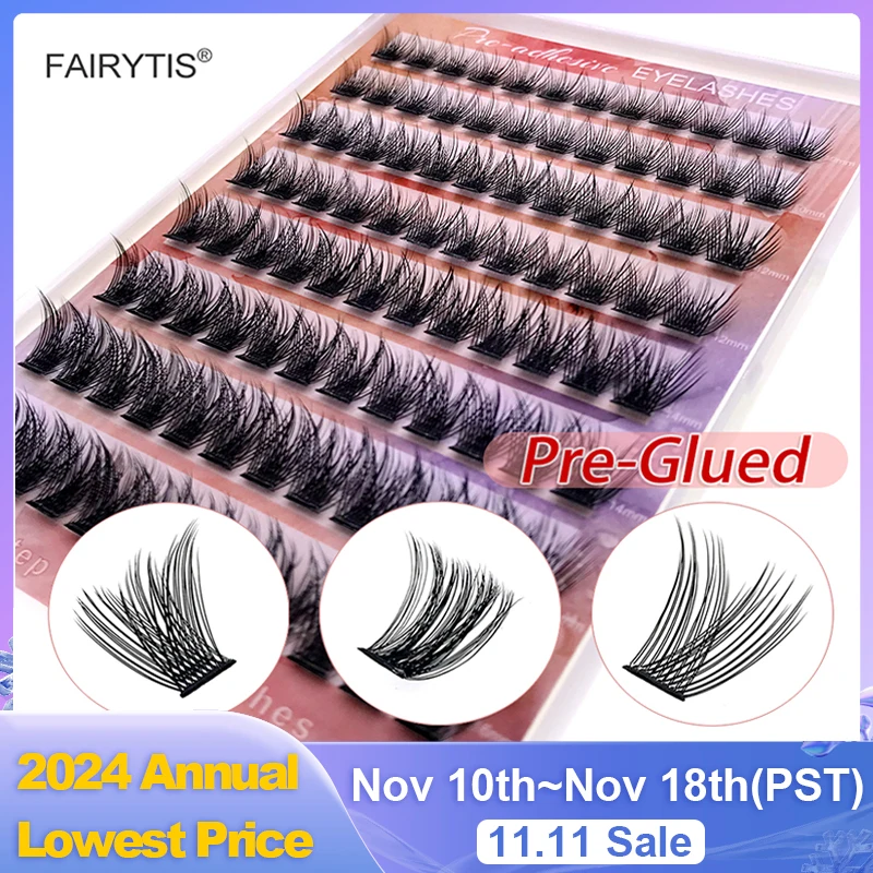 Самоклеящиеся накладные ресницы FAIRYTIS 8 рядов 10-16 мм