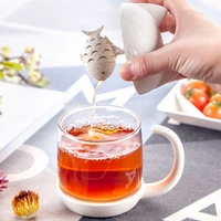 250ml cat glass tea mug cup asos with fish tea infuser strainer filter