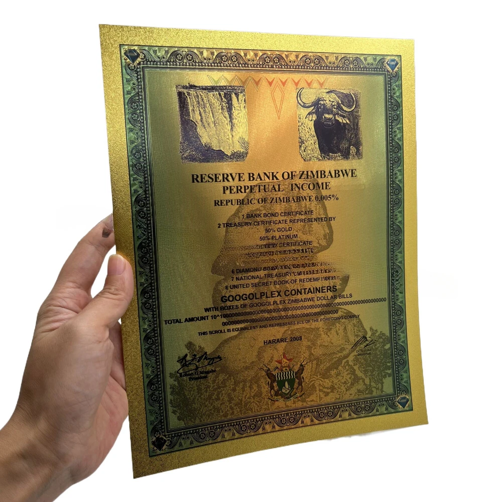 Новые контейнеры Гогооллекса Зимбабве золотая фольга сертификат банкнот