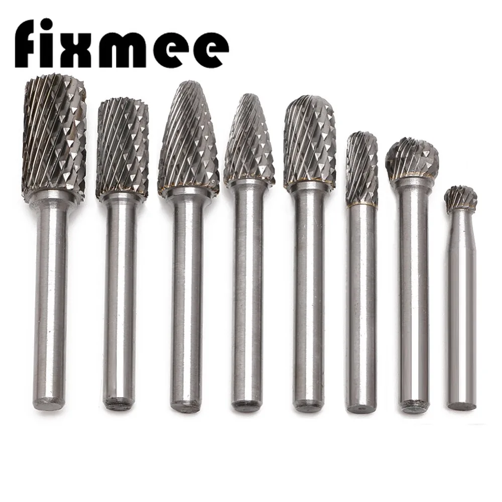 8 Pcs/set 6mm-12mm Tungsten Carbide Burr Bit CNC Engraving 1/4&quot Rotary Cutter Files Hot Sale |