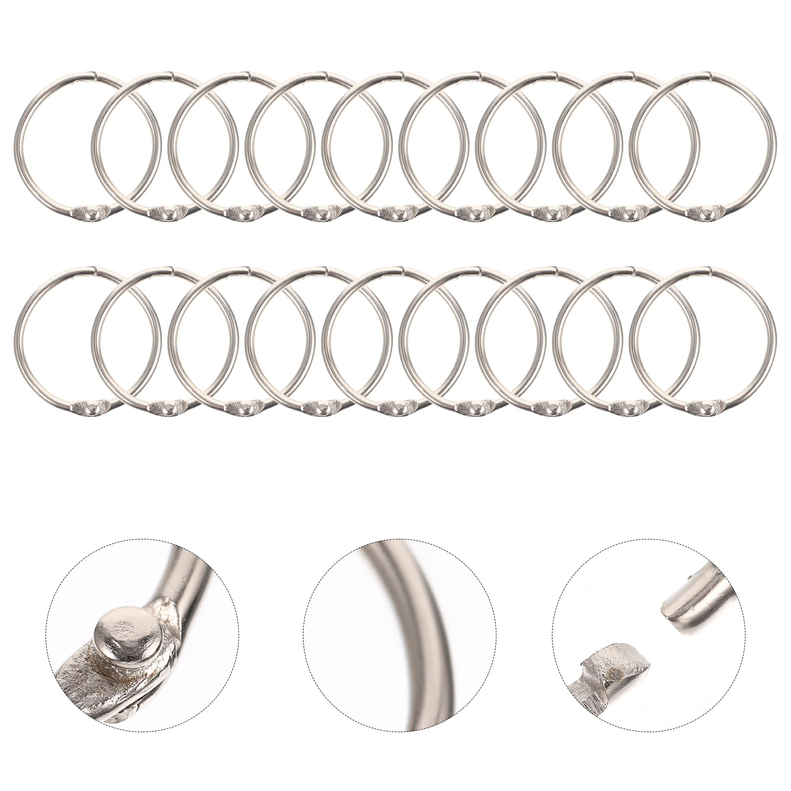 

100Pcs Reusable Binder Rings Wear-resistant Key Rings Multi-function Book Rings Keys Accessory
