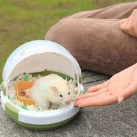 ufo shape carry cage portable outdoor carrier vacation house for hamster golden bear small animals