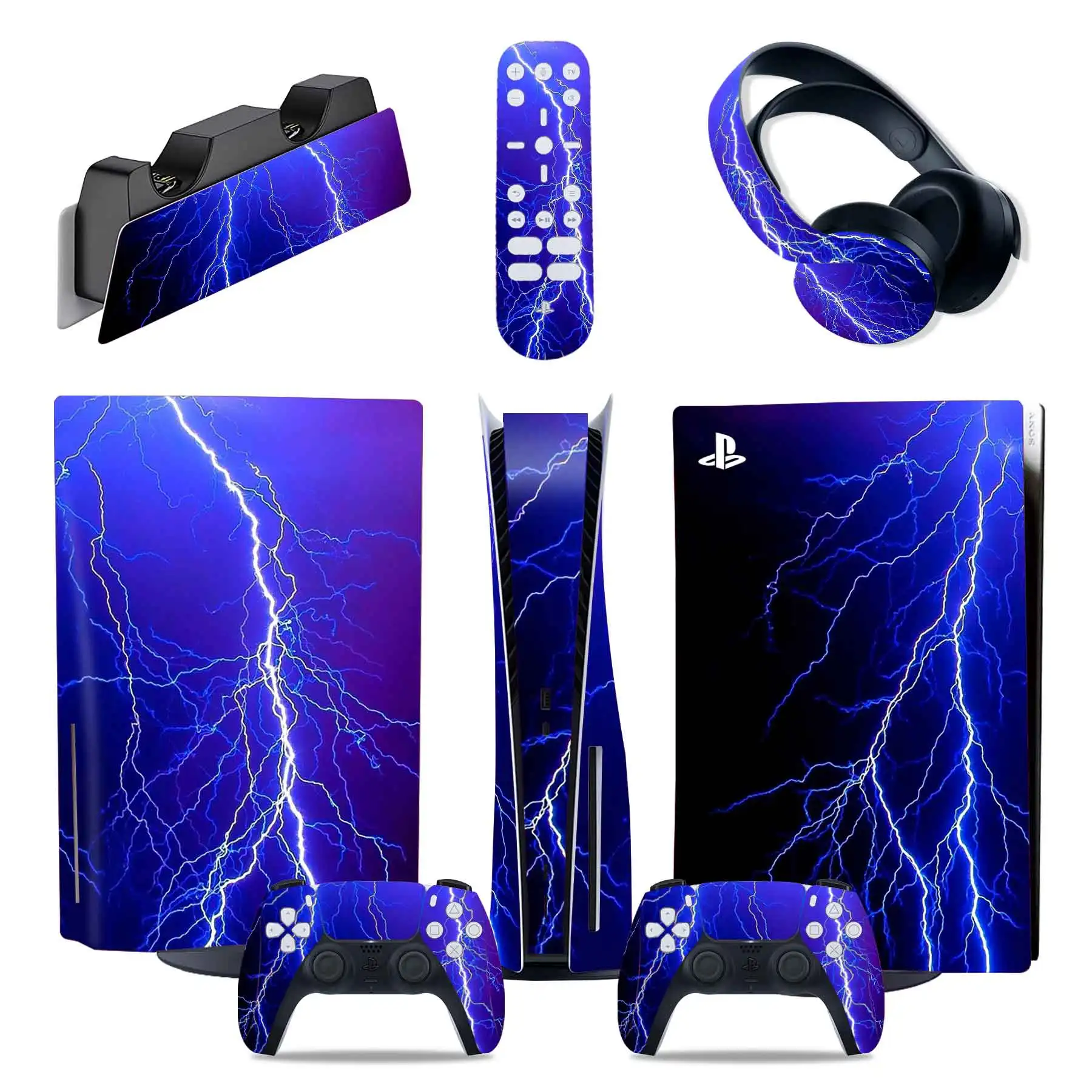 

The Galaxy Style PS5 Digital Edition Skin Sticker for Playstation 5 Console 2 Controllers Decal Vinyl Protective Skins Style 2
