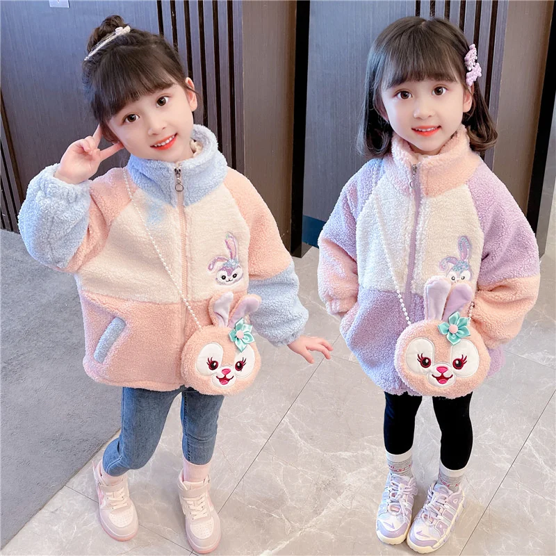 

Детское зимнее пальто Disney Stellalou, утепленный теплый топ для девочек с милым мультяшным рисунком, костюм принцессы, подарок