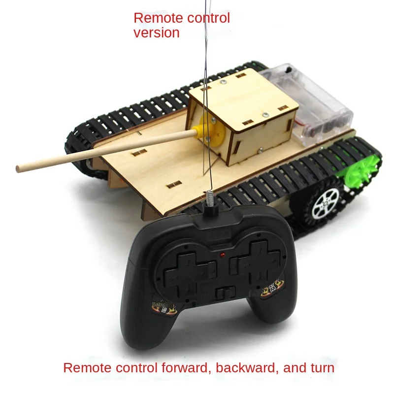 

Kids Tank Model Assemblable Remote Control Simulation Wooden Tank Diy Scientific Experiment Set Birthday Gift Kids Toys