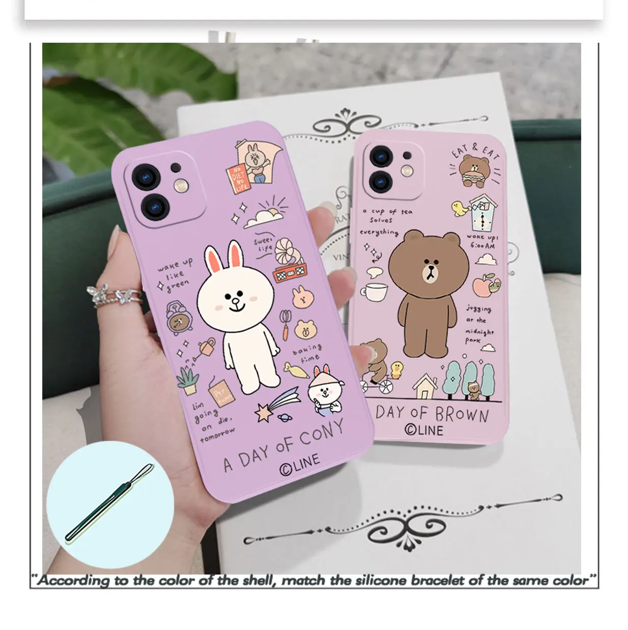 

Cartoon Brown Bear Cony Phone Case For Xiaomi Redmi Note 12 11 11T 10 10S 9 Pro Plus 10C 9A 9C K40 K50 K60 4G 5G With Hand Strap