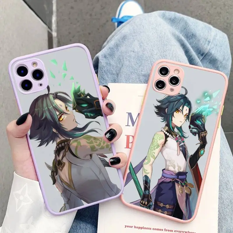 

Xiao Genshin Impact Phone Case for iPhone X XR XS 7 8 Plus 11 12 13 pro MAX 13mini Translucent Matte Shockproof Case