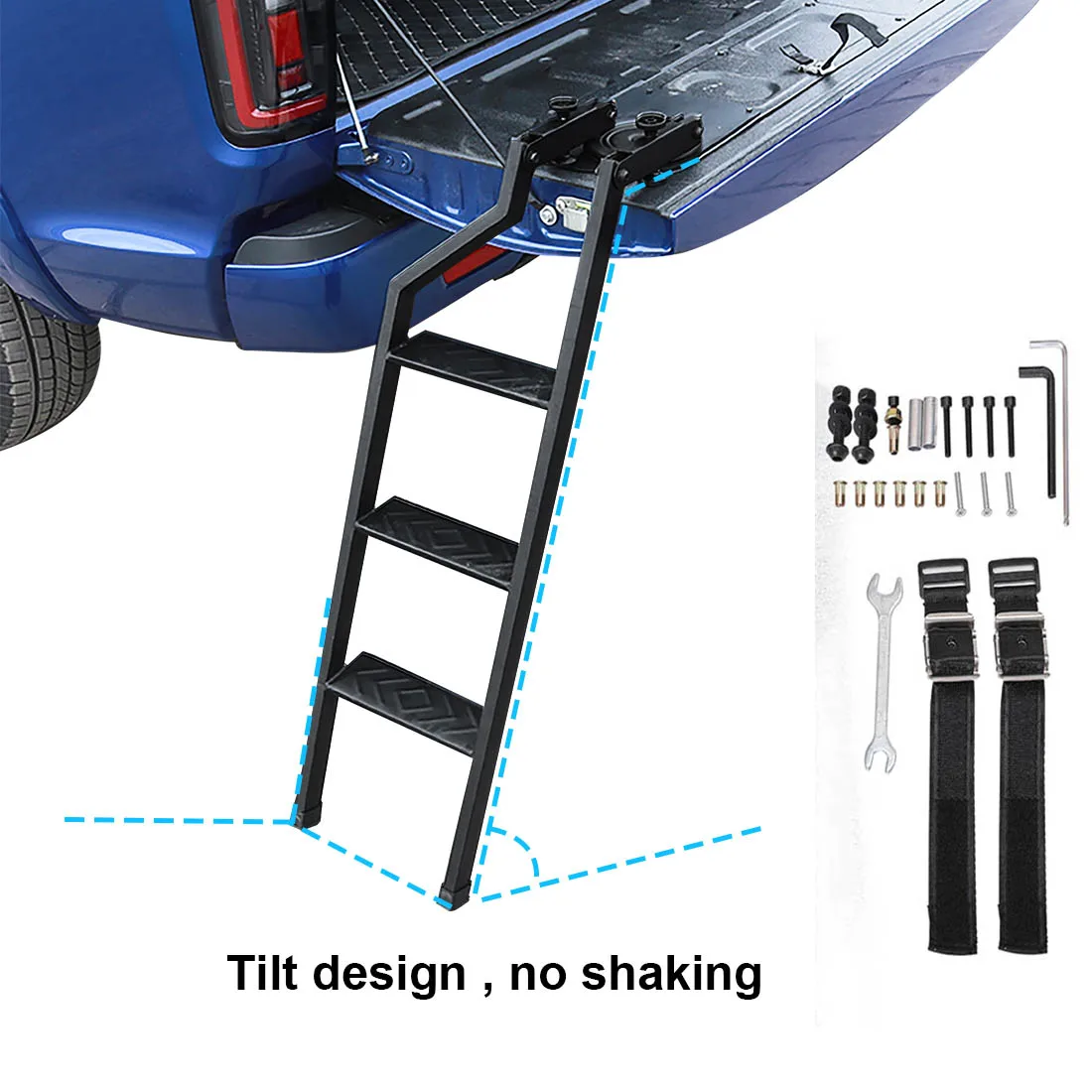 

Tailgate Folding Ladder Pickup Truck Rear Door Ladder Protective Frame For Ford Ranger 2007-2022 Wildtrak XLT XL Car Accessories