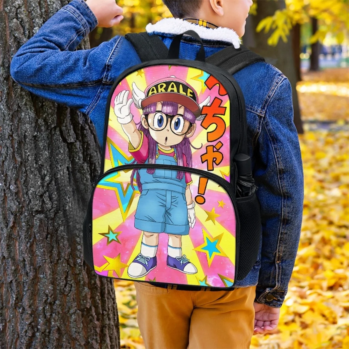 FORUDESIGNS Ara-le Dr Cartoon スランプ Print Backpack for Girls  Back to School Travel Rucksack Anime Backpacks for Teenager Storage