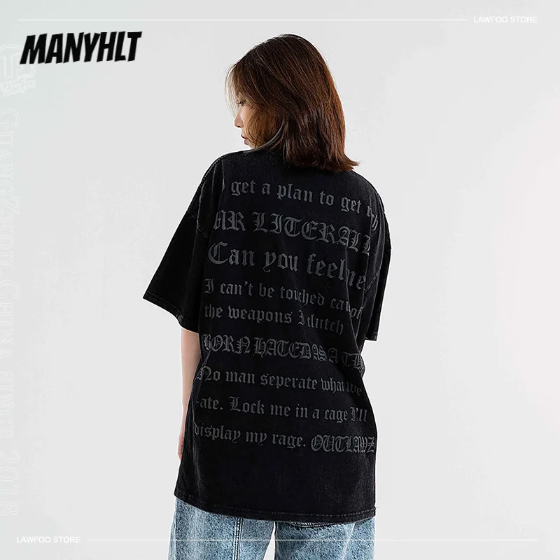 

Футболка мужская и женская в стиле ретро, хлопковая рубашка оверсайз с коротким рукавом и надписью из пенопласта, уличная одежда с круглым в...