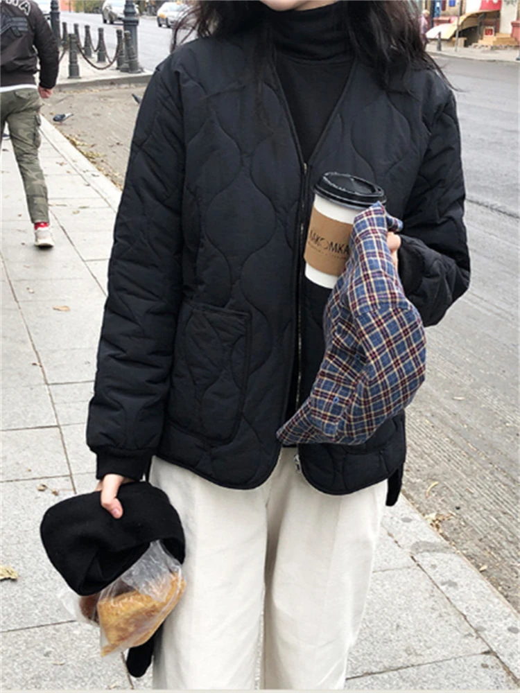New Loose Baseball Cotton-Padded Coat Bubble Solid Oversized Short Women Jacket Winter Autumn Female Puffer Jackets Parkas Mujer