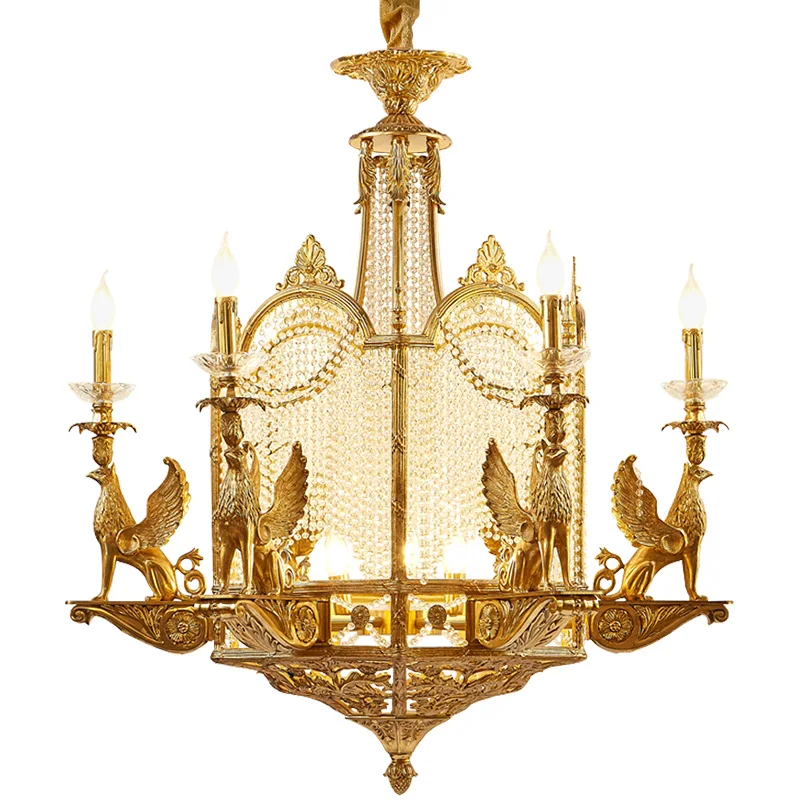 DINGFAN Европейский стиль новая мода медная люстра лампа для крыльца гостиной