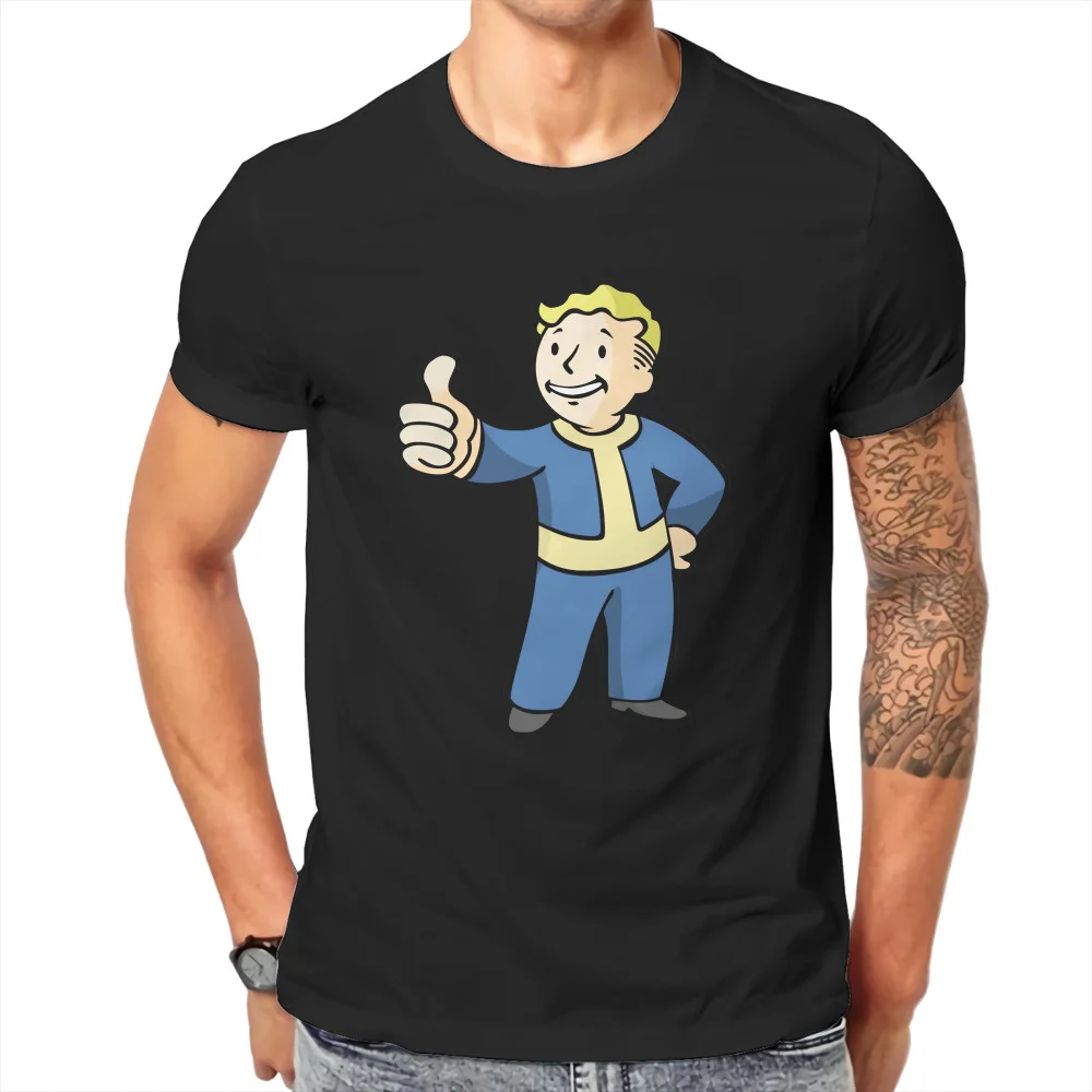 

VAULT TEC Man's TShirt Fallout Dweller Game Crewneck Short Sleeve Fabric T Shirt Funny Top Quality Birthday Gifts