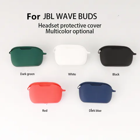 Для JBL Wave Buds чехол однотонный чехол для наушников Fundas Мягкий противоударный силиконовый чехол Аксессуары для наушников