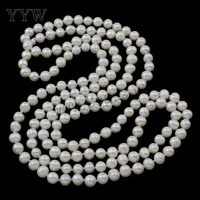 wholesale freshwater pearl sweater chain necklace brass box clasp potato natural white 7 8mm sold per 48inch strand diy jewelry