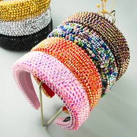 2020 new rhinestone full crystal headbands for women wide elastic hairbands baroque tiara hair accessories headdress