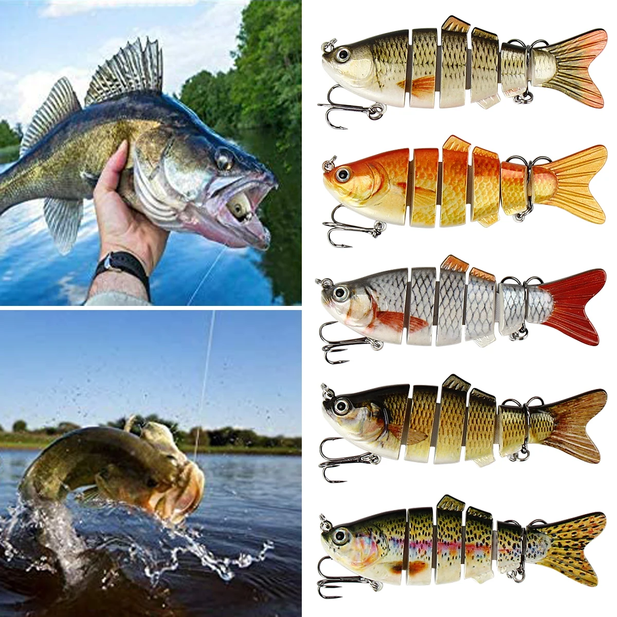 

Bionic Swimming Lure Suitable for All Kinds of Fish,Fishing Lures Bass Lures Multi Jointed Artificial Bait for All Kinds of Fish