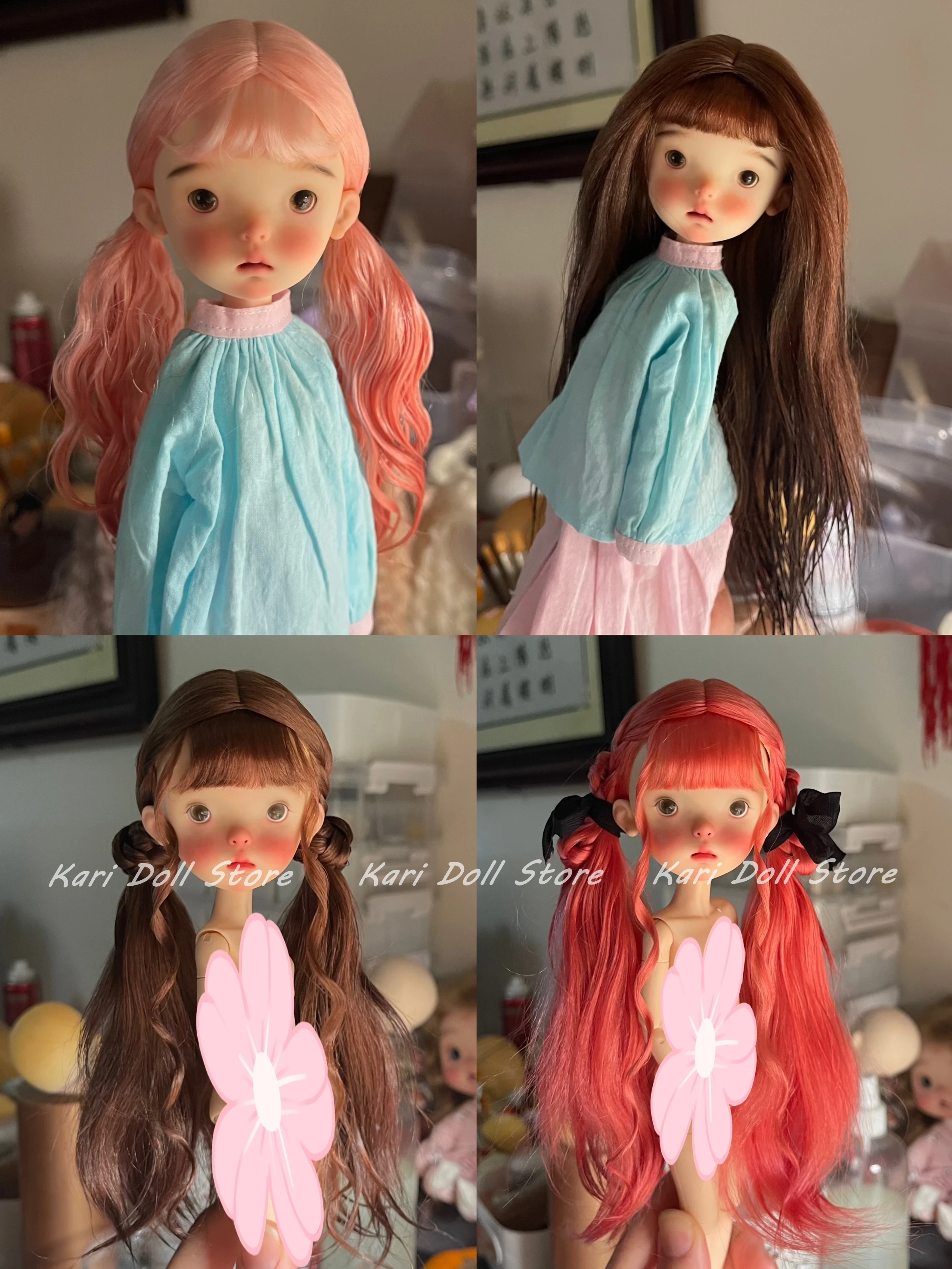 Kari Doll Парики из натурального мохера для куклы Landazz Landoudou окружность головы 16 см