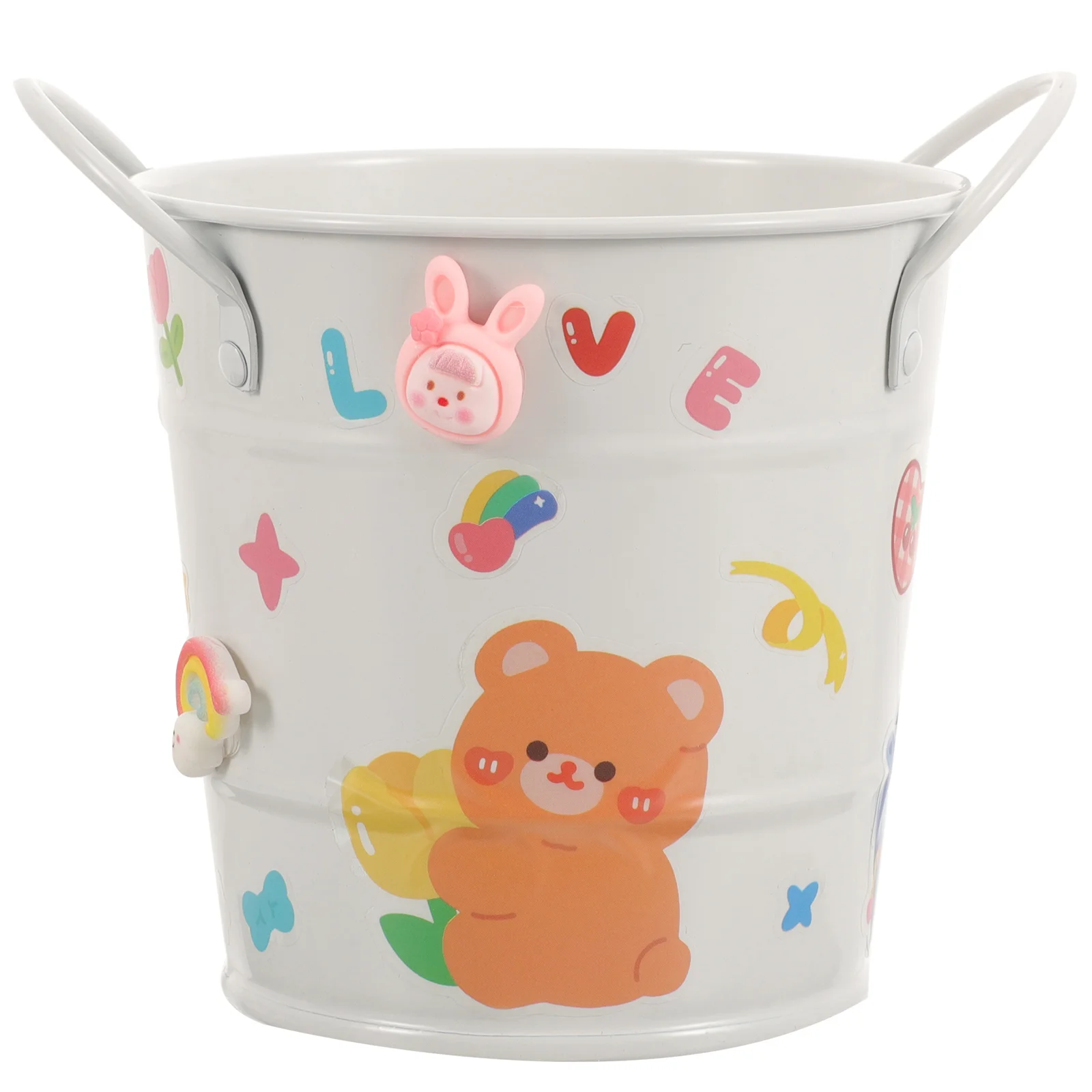 

Desk Pen Garbage Bucket Makeup Brush Holder Stationery Bins Storage Shelf Trash Can Container Dresser Organizer Sticker