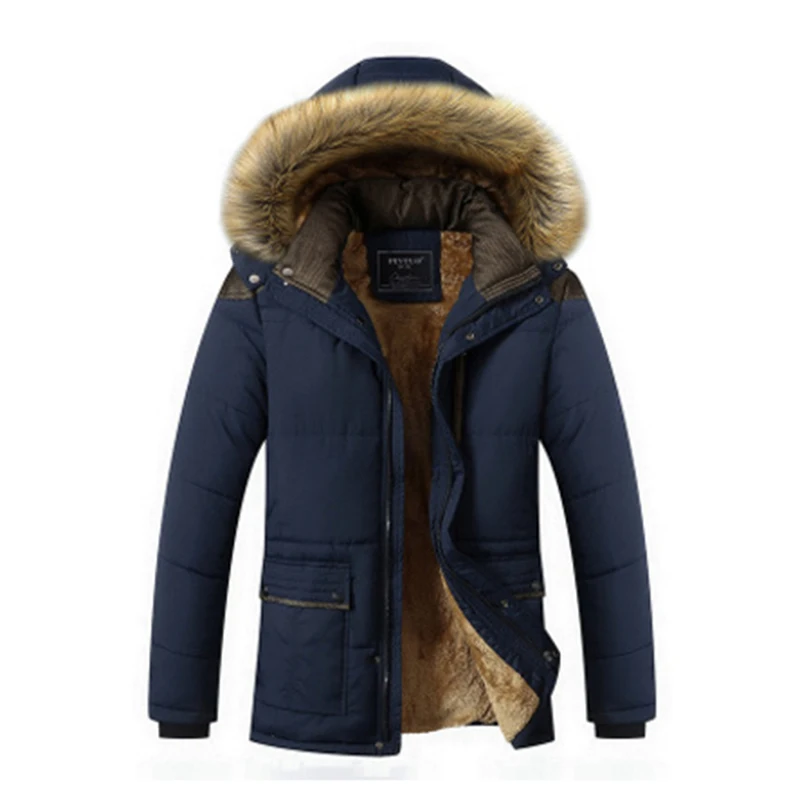 Plus Size 5XL Winter Windproof Parkas Men Solid Parkas Cotton Padded Men Casual Jackets Thicken Coats OverCoat Warm Clothes