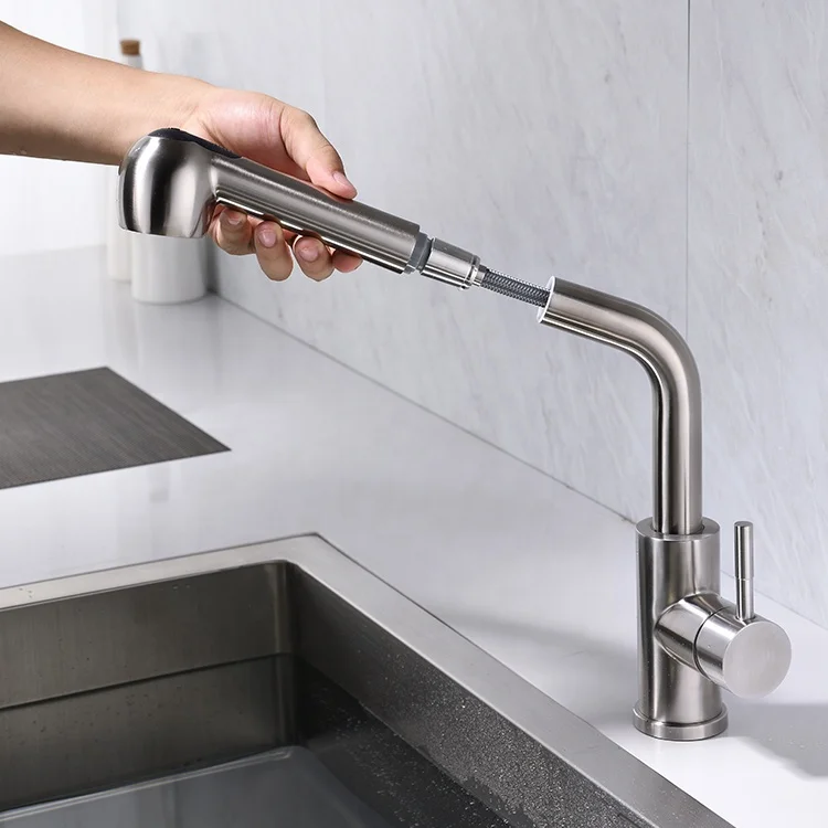 Kitchen Faucet Cold and Hot Water Tap Single Handle  Faucets Swivel Spout   Sink Mixer enlarge
