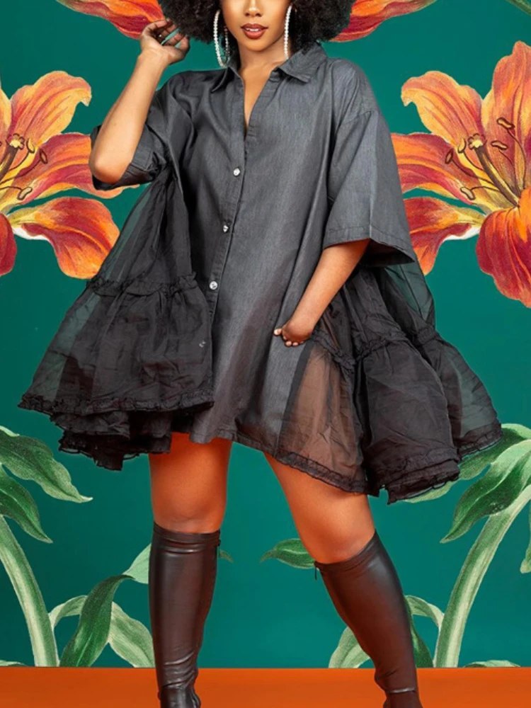 

Блузка женская черная с рюшами, на пуговицах