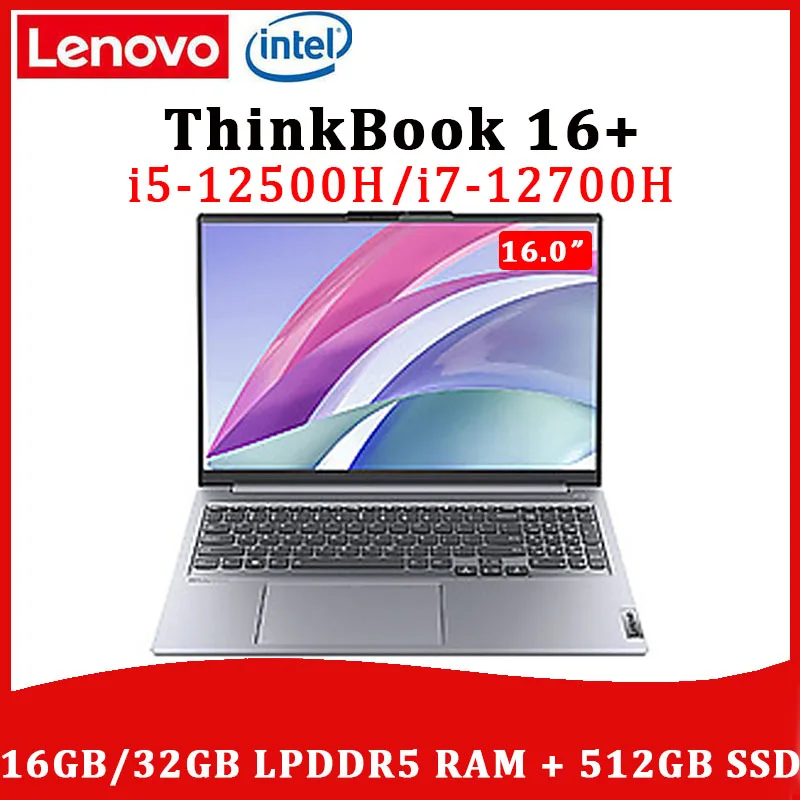 Lenovo ThinkBook 16+ Laptop 2022 New Intel i5-12500H/i7-12700H RTX2050 16GB 512GB SSD 16inch 2.5K IPS LED-backlit Slim Notebook