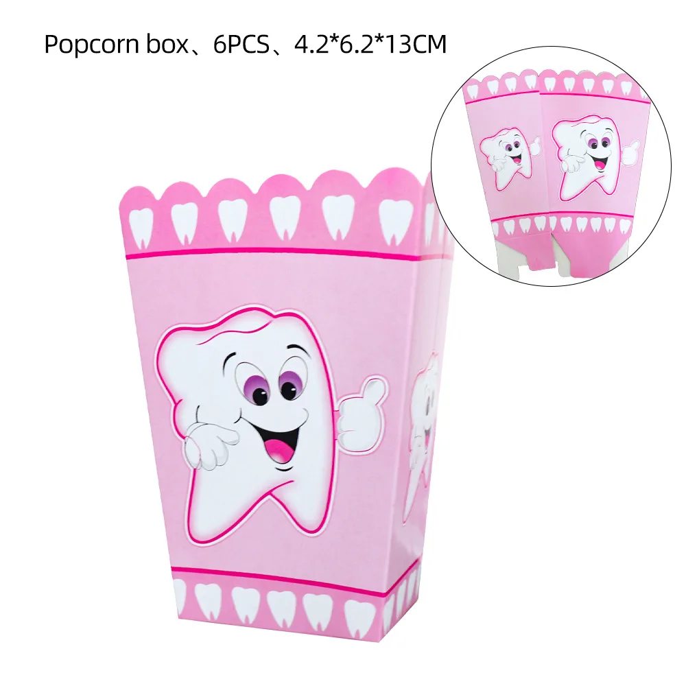 Розовые украшения для вечеринки My First Tooth девочек одноразовая посуда стандартный