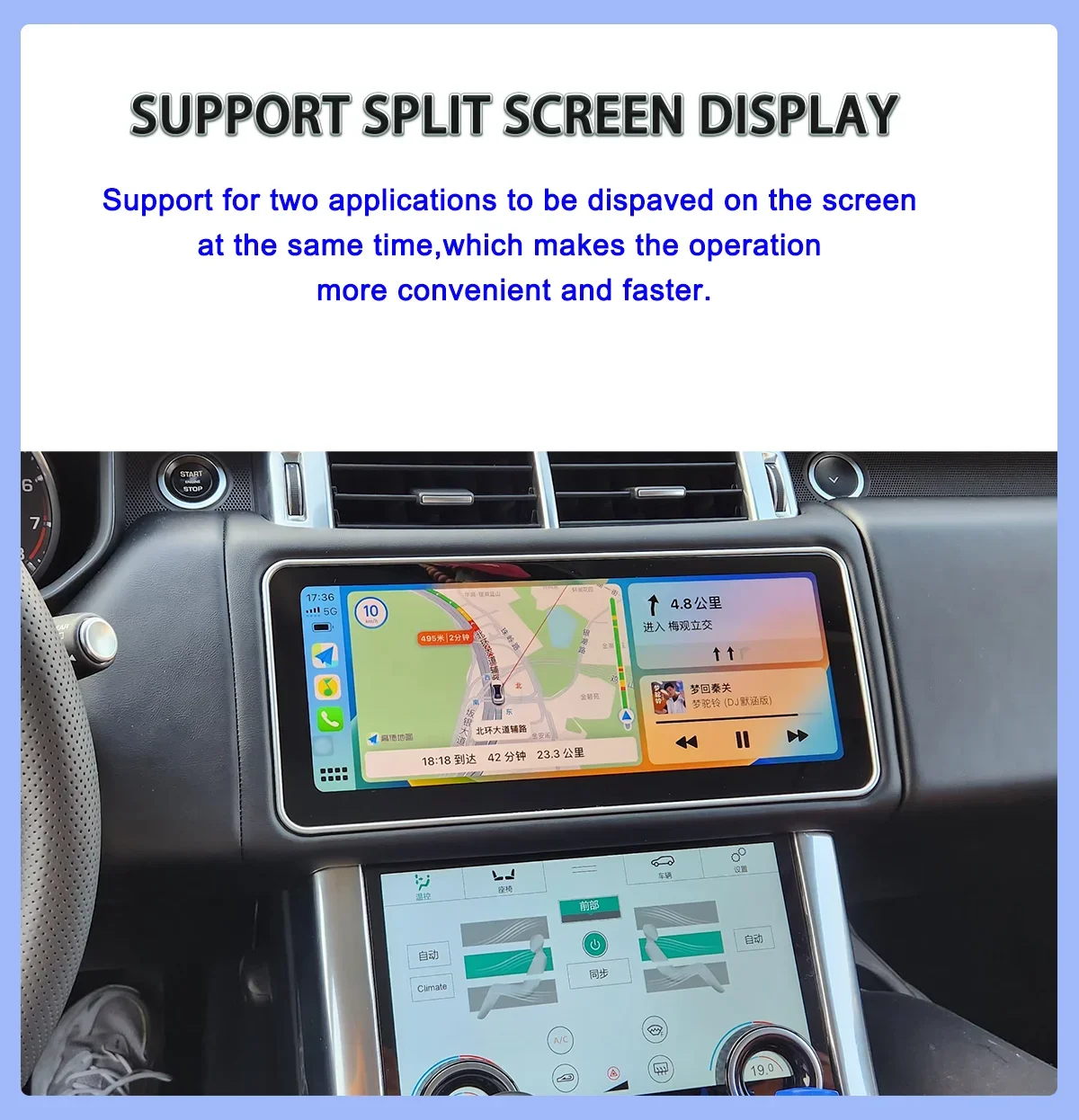 Фото 12,3-дюймовый автомобильный Qled-экран с RHD, Android 13, видеоплеер Carplay для Land Rover Range Rover Sport L494 Vogue L405, мультимедийный GPS 128 ГБ №2