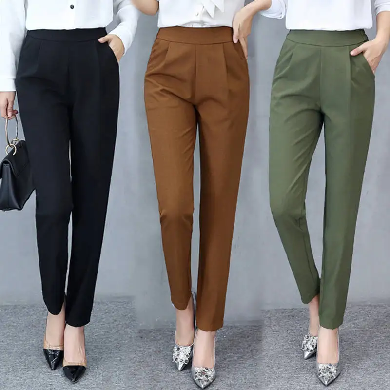 

Women's High Waist Pants Women Pants Spring and Summer Stretch Women's Loose Trousers Casual Suit Pants Women Harem Pants