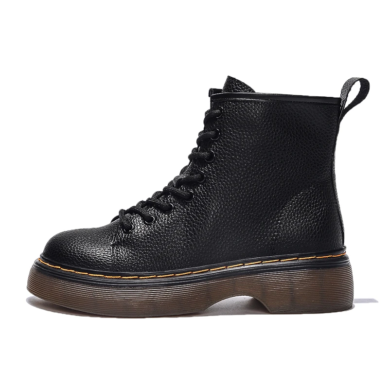 

Hot Sale Motorcycle Boots 2022 New Winter Women Fashion PU Leather Ankle Wedges Boots For Women Chunky Platform Party Shoes