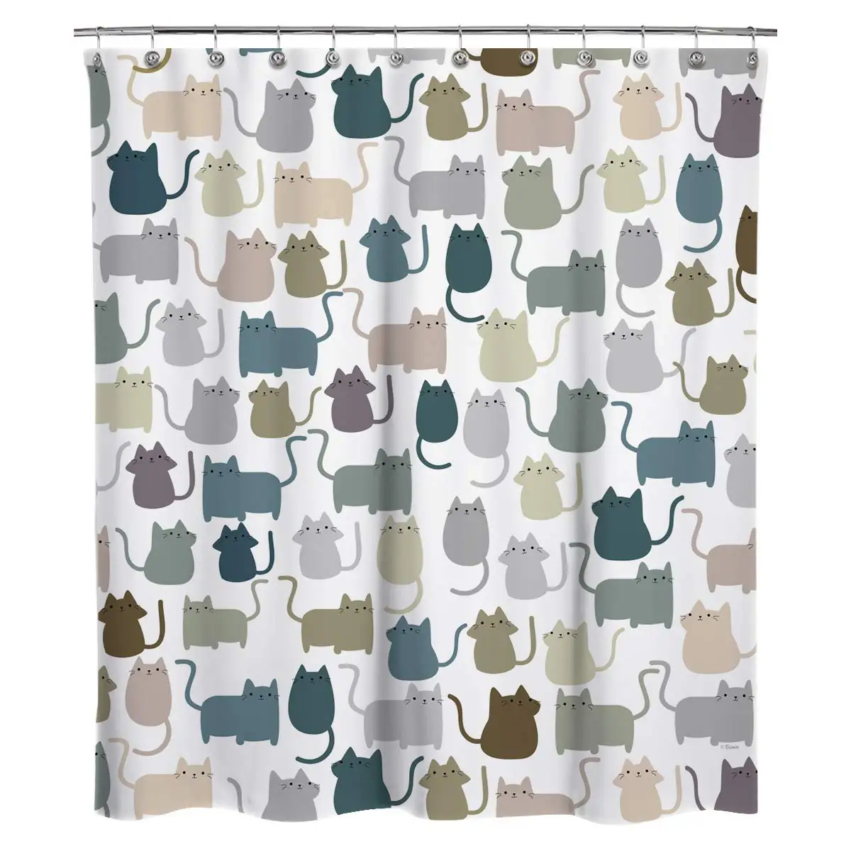 

Занавеска для душа с милыми мультяшными кошками, занавеска для ванной комнаты с милыми кошками, котятами, животными, декоративная занавеска...