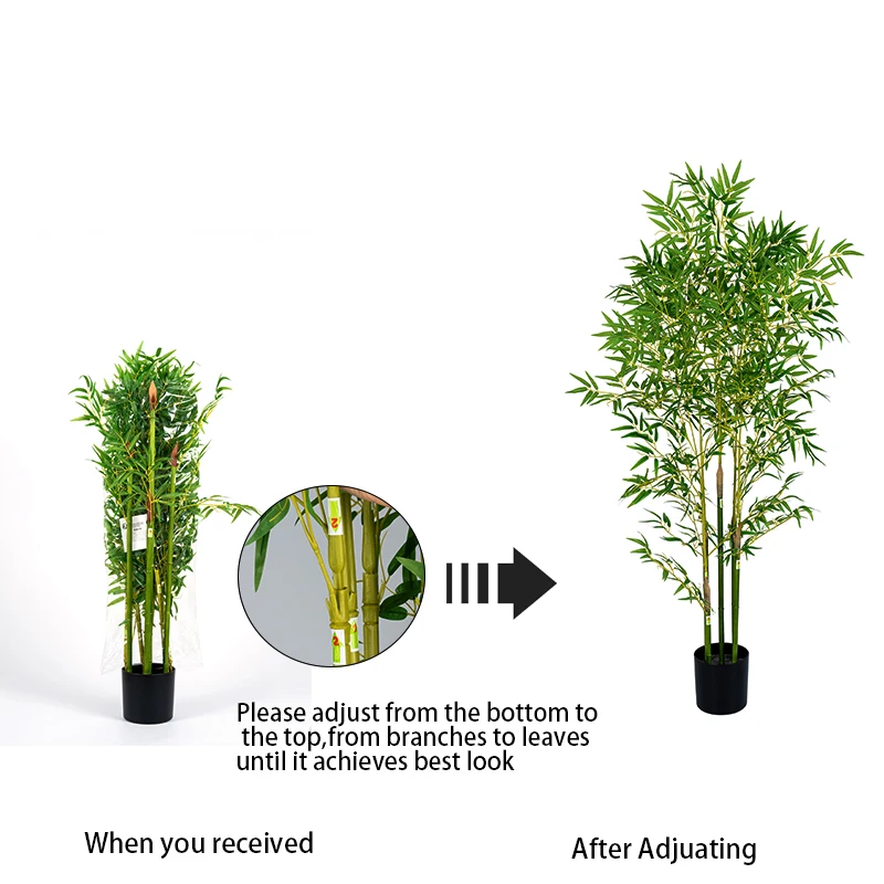 Искусственное бамбуковое дерево высота 150 см/180 см/210 см искусственное шелковое