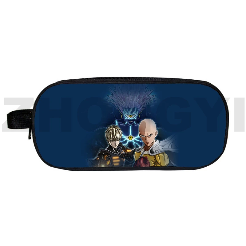 

Canvas One-Punch Man 3D Pencil Case Daily Travel Cosmetic Cases Zipper Pouch Fashion Vintage Pencil Pouch Stationery Storage Bag