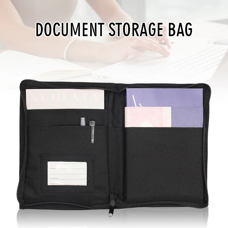 

Car Glove Box Organizer Manual Registration Card Storage Bag Folder Oxford Cloth Multi Pockets Black Stowing Tidying Accessories