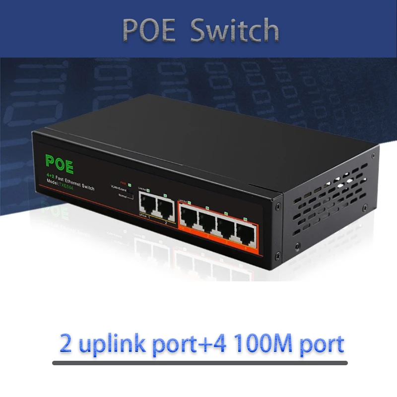 

Интернет-разветвитель POE коммутатор Ethernet Интеллектуальный сетевой коммутатор RJ45 концентратор 2 порта uplink + 4 порта 100 Мбит/с VLAN расширяется быстро 100/1000 Мбит/с