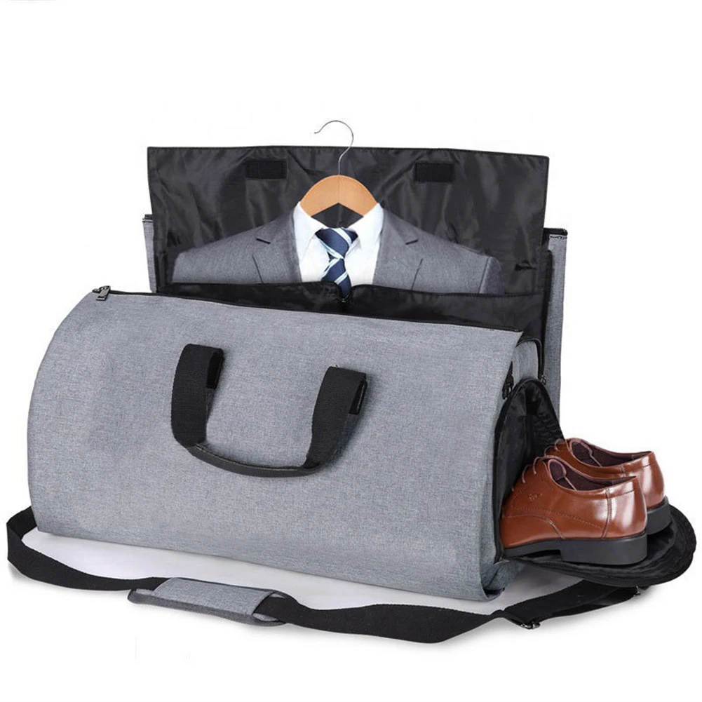 Carry on Garment Bag for Business Trip 2 in 1 Convertible Travel Duffel Suit Bag with Shoe Compartment Detachable Shoulder Strap
