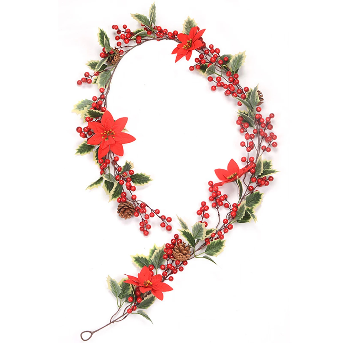 

L Christmas Garland Red Berry Christmas Garland with Pine Cone Artificial Durable Garland Decoration Christmas Flower Garland