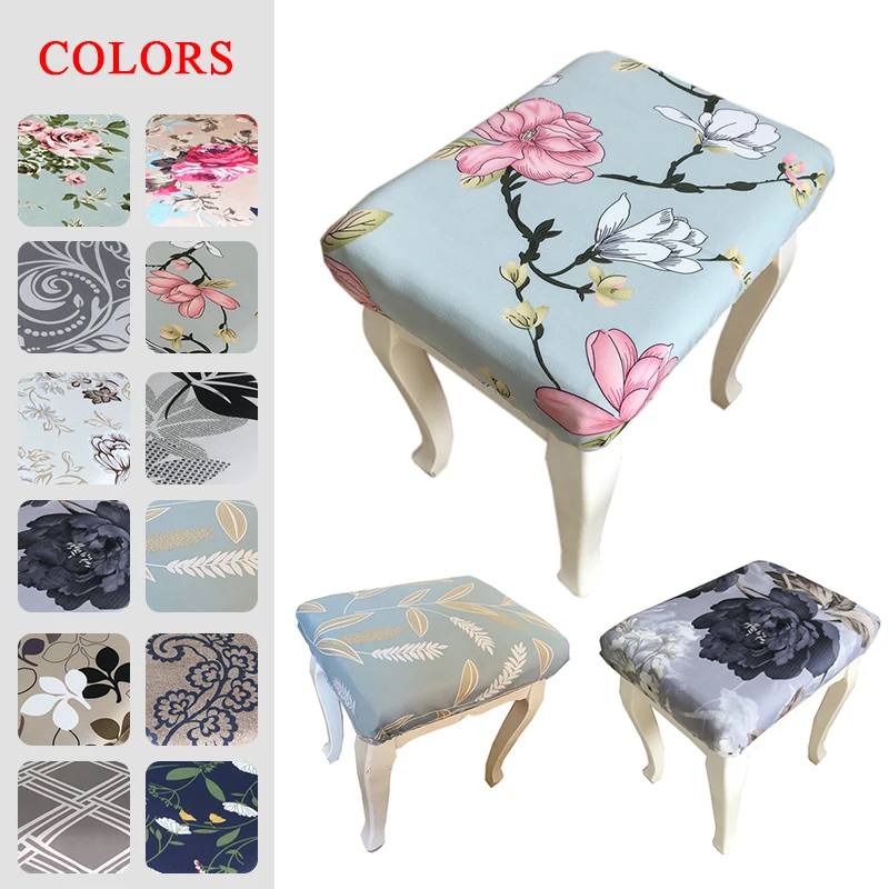 

Comfortable Soft Stool Dust Cover Elastic Stool Cover Home Textile Products Dresser Chair Cover Square Stool Cover Breathable