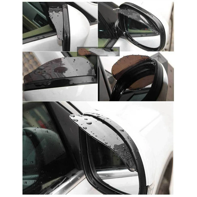 2Pcs Universal Car Rearview Mirror Rain Eyebrow Auto Rear View Side Shield Snow Guard Sun Visor Shade Protector