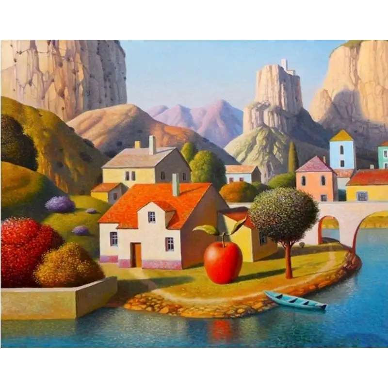 Набор для рисования по номерам на холсте с изображением озера