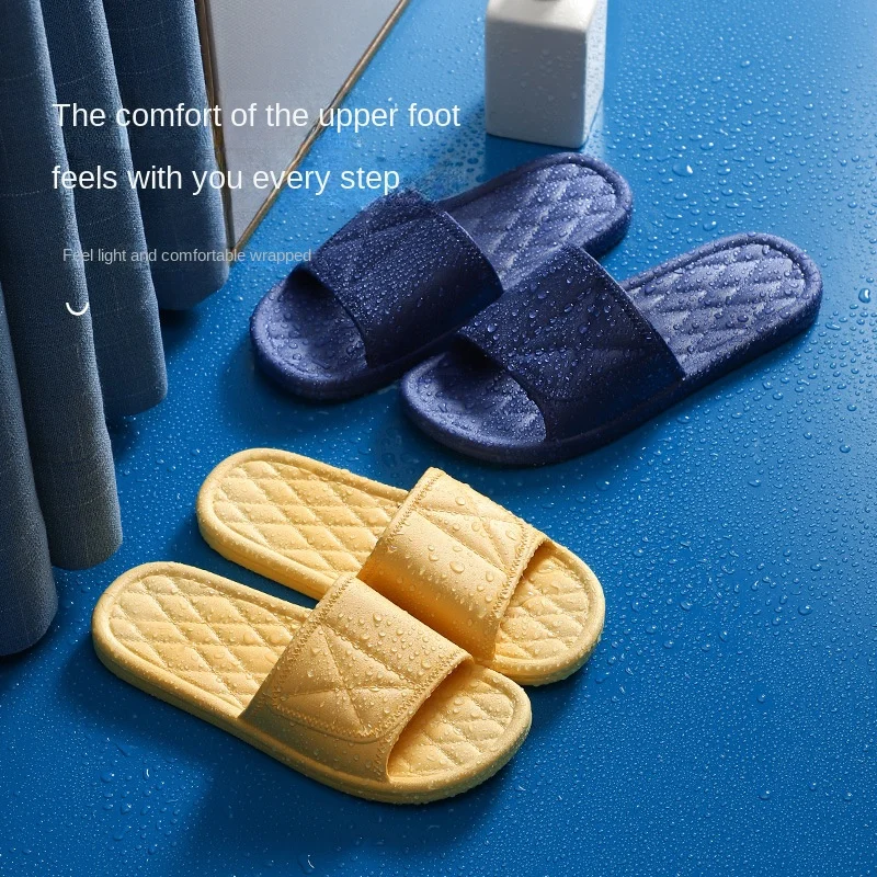 

2022 New Home Women's Slippers Couple Bathroom Indoor Home Slippers Non Slip Soft Bottom Simple Bath Sandals